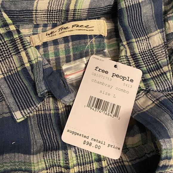 Free People • First Bloom Plaid Top - Picture 10 of 10